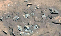 Roca marciana en forma de hueso